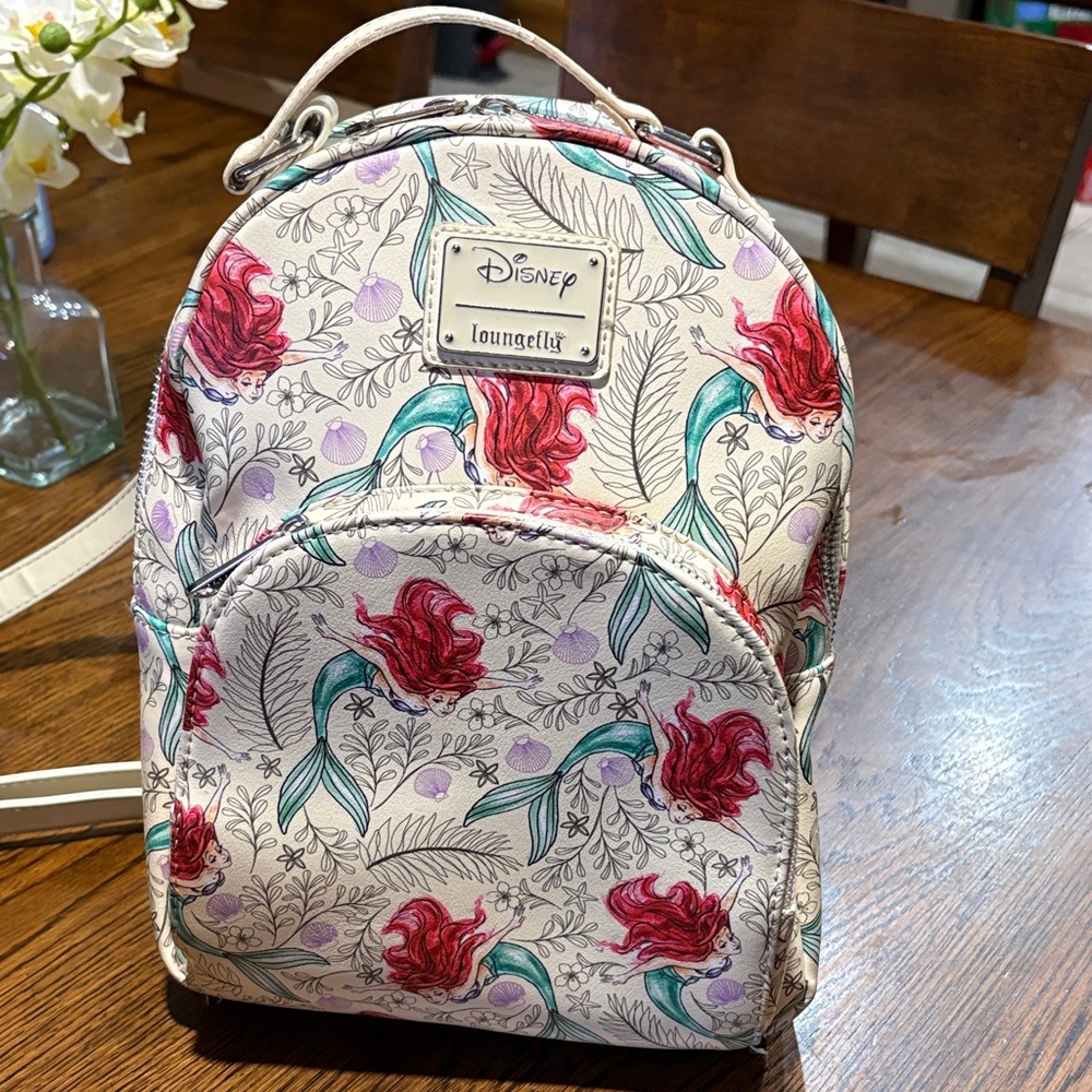 Disney Loungefly Ariel Backpack - Cream and Red